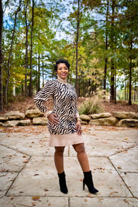 Image 2 of Mini Zebra Print Sweater Dress