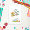 Standard Postcard Baby Animal Print for Nursery