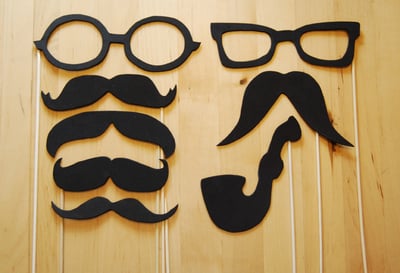 Image of Mischievous Moustaches, Glasses and Pipe / Fun Photo Props