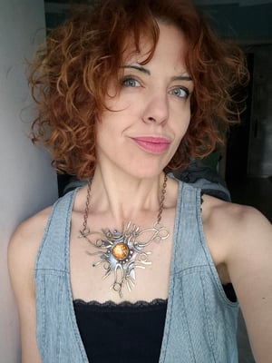Orange sun necklace 