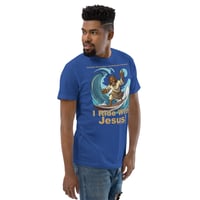 Image 1 of I Ride With Jesus Surfing Dark Fitted Short Sleeve T-shirt