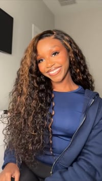 Image 2 of Glueless golden brown waterwave wig 24in. 