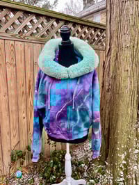 Image 1 of Fur Trimmed Zip Up Hoodie Size Large