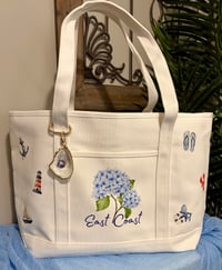 Image 1 of East Coast Hydrangea Tote Bag - Large White  Multi Icon