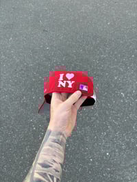 Image 3 of RED I <3 NY NEW YORK YANKEES CUSTOM FITTED CAP