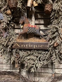 Image 3 of #6 Olde "Antiques~ Horse Wreath ~
