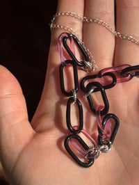 Image 3 of 17.5" Galaxy x Telemagenta + Sterling Silver Chain Necklace