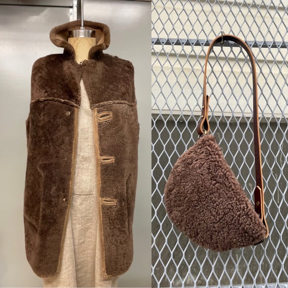 Image of Luna - Reclaimed Shearling Bag - Cocoa