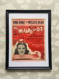 Image 1 of Ding-Dong! The Witch Is Dead from The Wizard of Oz, framed 1939 vintage sheet music