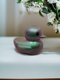 Image 3 of Set of 3 Resin Art OlllllO Ducks Ceramic Coated with Ducking Cards 'The Kelpie'