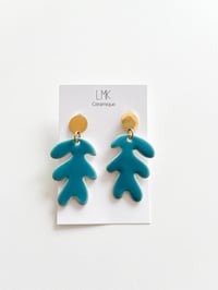 Paire de boucles d'oreilles céramique MATISSA bleu iroise 