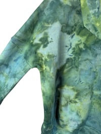 Image 8 of S/M Pocket Hoodie Pullover in Verdant Watercolor Ice Dye