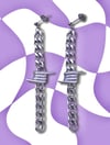 BARBED WIRE CHAIN DROP EARRINGS 