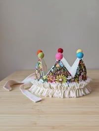 Image 4 of 🎈✨👑Custom Birthday pom pom Crown 👑✨🎈