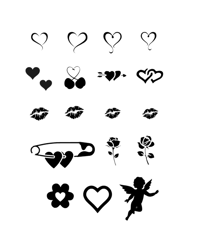 Valentines pack (60 stencils) 