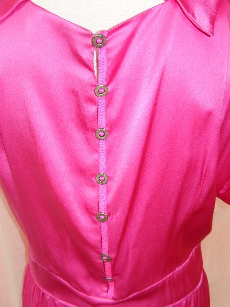 Image of Miu Miu Hot Pink Satin Dress