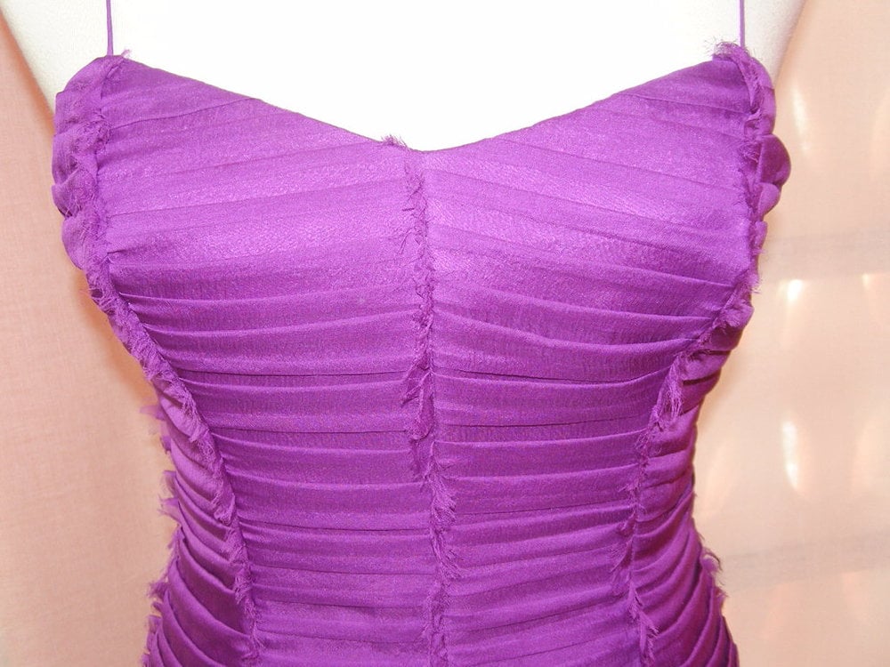 Image of Alberta Ferretti Purple Silk Cocktail Dress