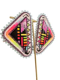 Image 5 of XXL Divine Aura Inlay Earrings 