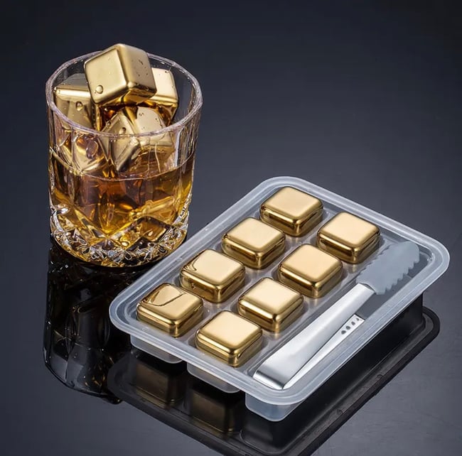Stainless, steal whiskey ice cubes reusable