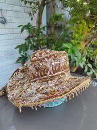 Image 3 of Dolly cowboy hat - recycled sari fabric Brown