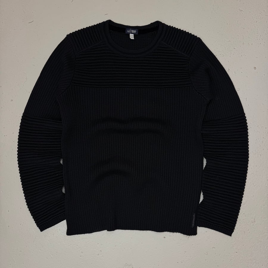 Image of 2000s Armani Jeans Ribbed Sweatshirt, Size medium