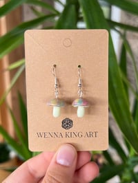 Image 3 of Glow Rainbow Mushie Earrings