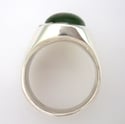 Mens Heavy Oval Nephrite Jade Ring in Sterling Silver