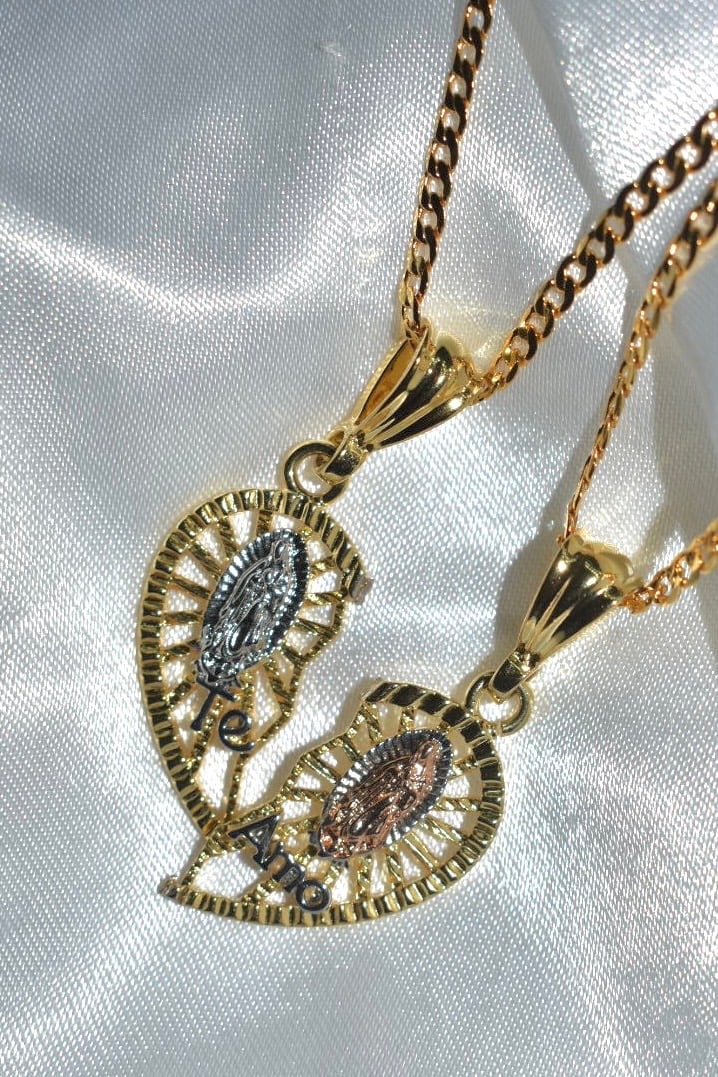 te amo necklace set gold