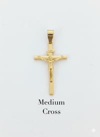 Image 5 of 14k EP Cross Pendant With Rope Chain 