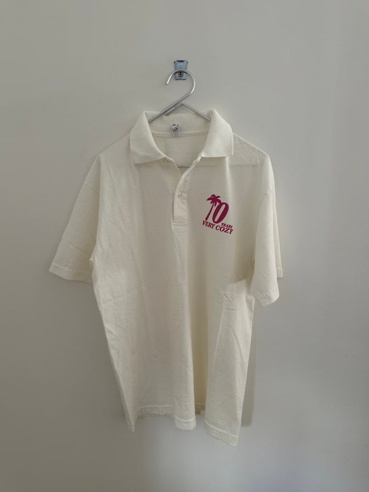 Image of 10 Years Short Sleeve Polo T-Shirt (Off White)