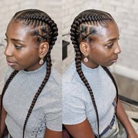 Image 2 of 2 simple feed in braids 