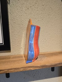 Image 7 of Blue and Orange Striped Wall Vase