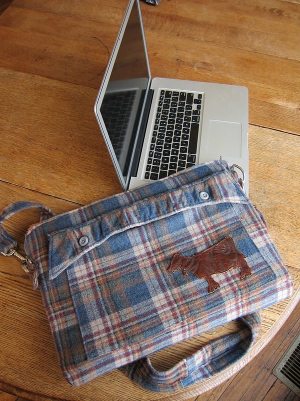 Image of Men's coat Computer Bag:  Cloudy Days are Good For Coffee. (15" LapTop Case)