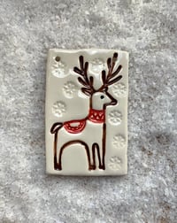 Image 1 of Reindeer with snowflakes Tile