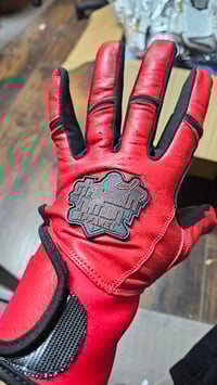 Image 1 of StrikeOut Nation Apparel Batting gloves Long Cuff Red