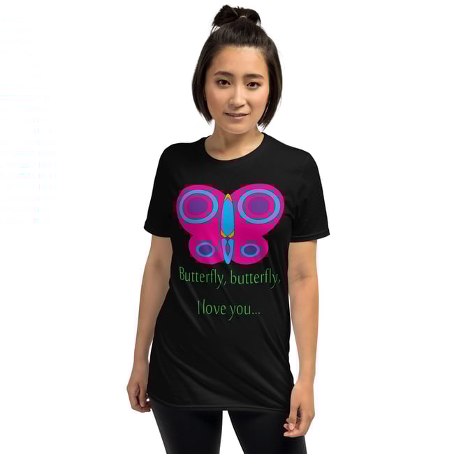Butterfly, Butterfly, I Love You-Short-Sleeve Unisex T-Shirt-Black
