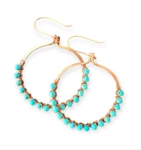 Image 1 of Turquoise (Copper) Hoop Earrings