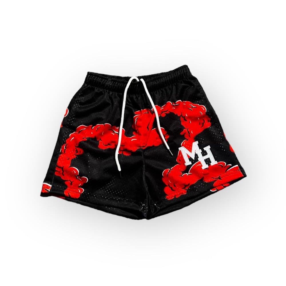 Image of Womens Red Smoke Shorts