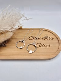 Image 1 of Hammered Ring Necklace with Heart