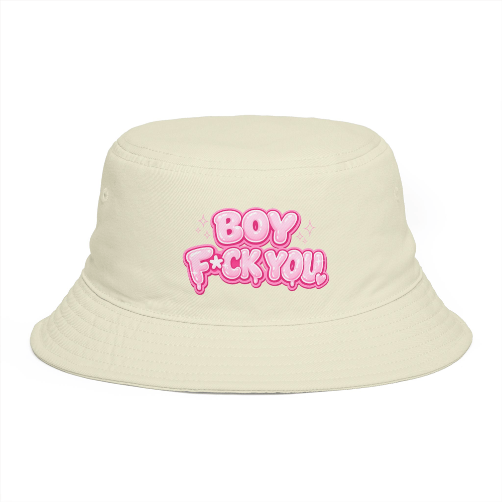 Image of Bucket Hat — "Boy F*ck You" Pink Bubble Graphic