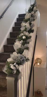 Silver and white garland 