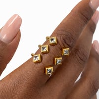 Image 2 of Stacked Solitaire Cuff Ring