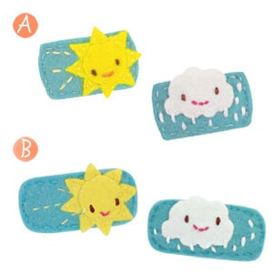 Image of sunny & cloudy hair clips