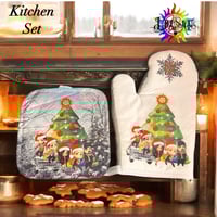 Supernatural kitchen set oven mitt and pot holder