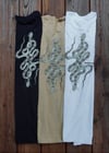 IN THE GARDEN- t shirt (black, tan, or white)