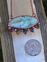 Image 2 of Electroformed Hemimorphite Rainbow Brite necklace