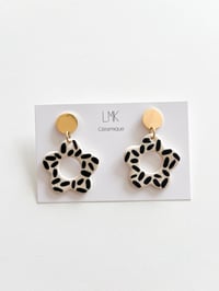 Paire de boucles d'oreilles céramique MARGUE riz noir