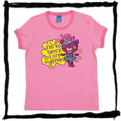 Image of Ladies T-shirt, Ringer, Pink, Mazey "I cry Glitter"