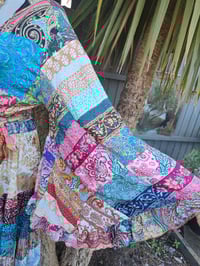 Image 6 of Patchwork Stevie top neon pink tassels