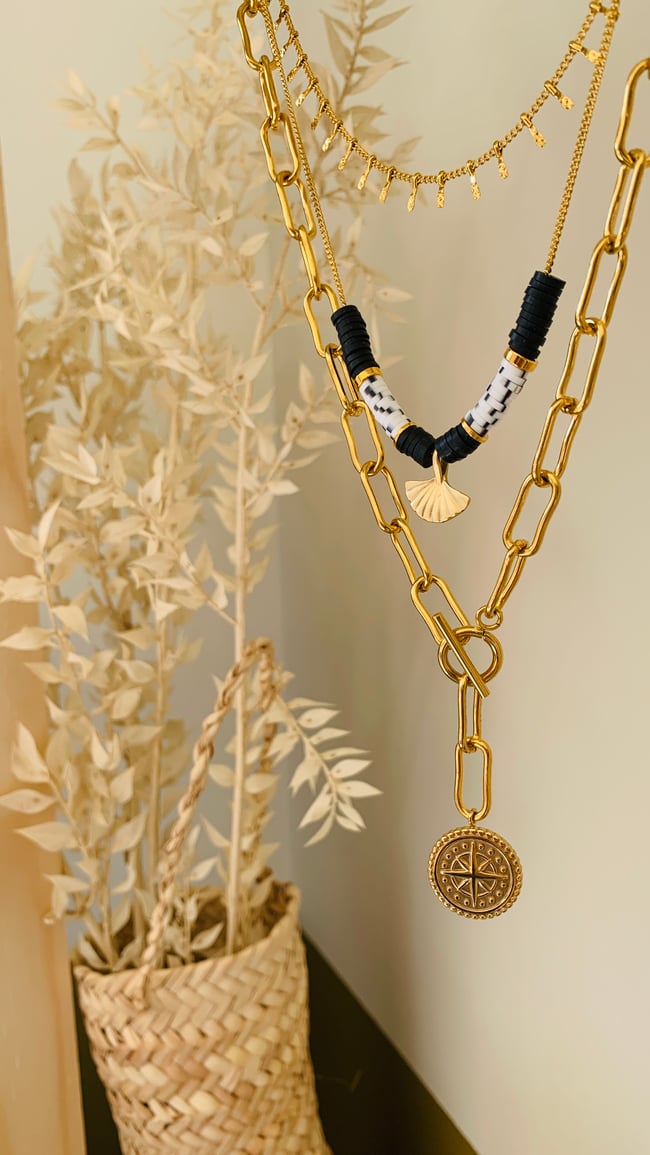 GISELE | Collier chaine trombone acier inoxydable